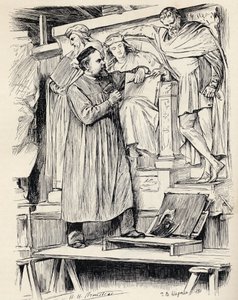Armstead au travail, gravure d